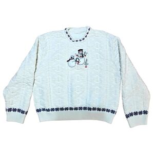 Vintage Snowman embroidered Christmas sweater